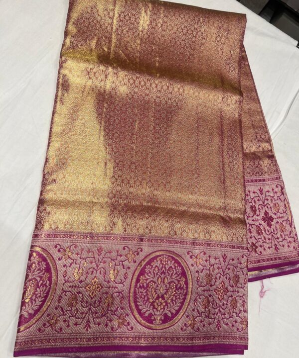 Gold Kanti Pink Border Saree