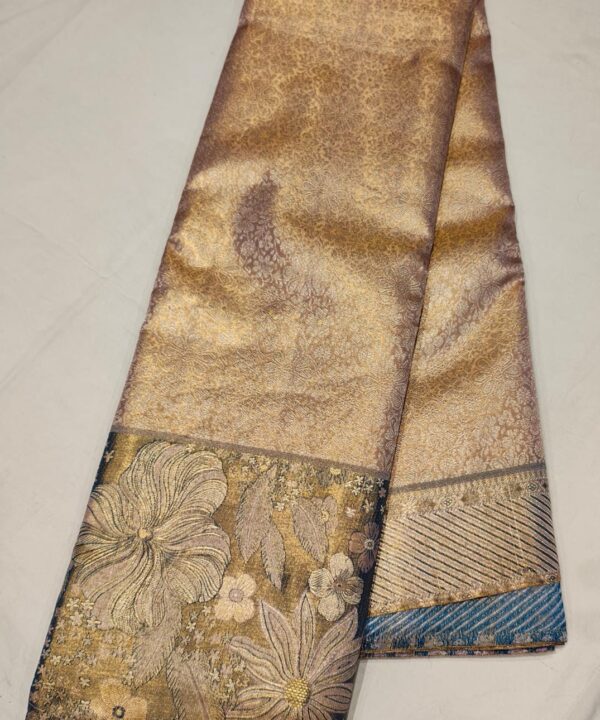 Kanchee Silk Saree with Intricate Floral Zari Weaving.